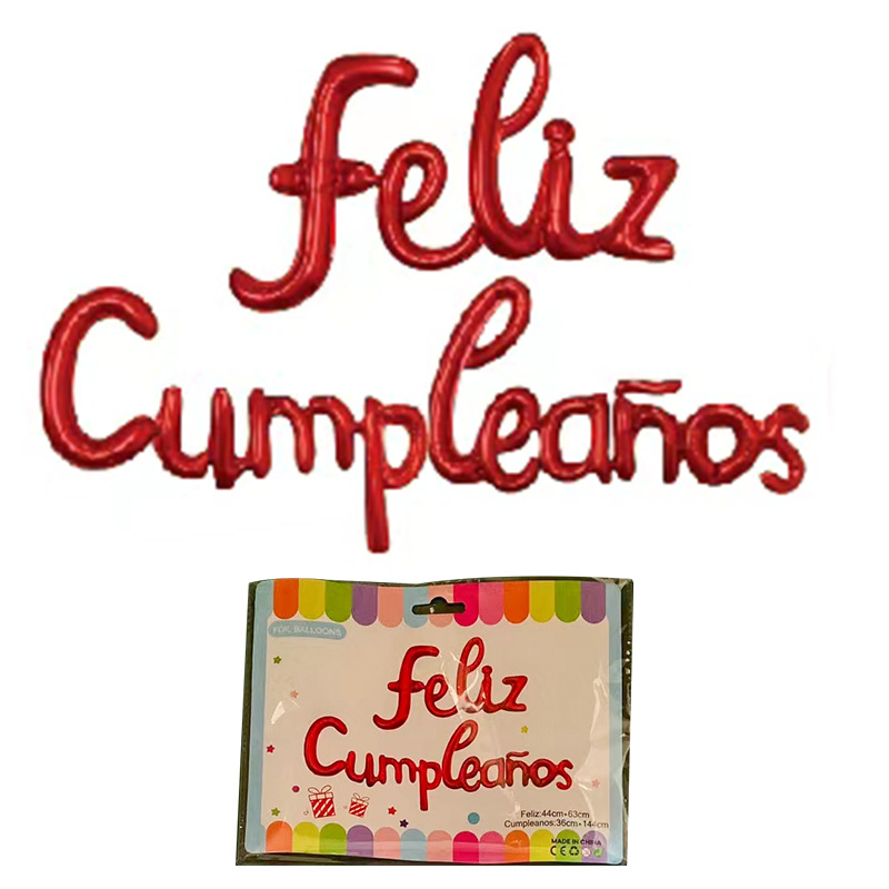 Set de globos con letras “FELIZ CUMPLEAÑOS” – 16 pulgadas, color dorado o rosa