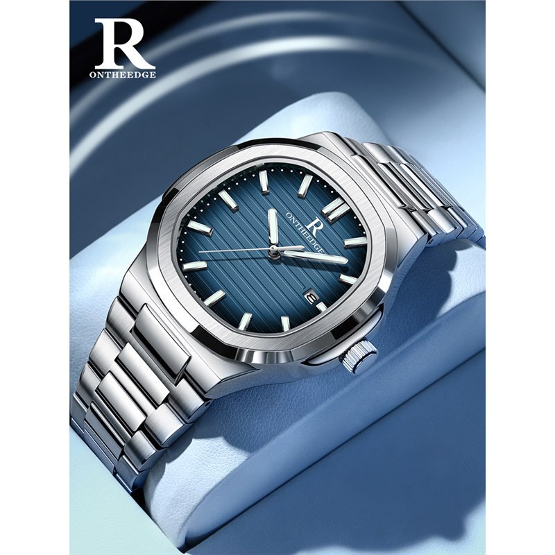 Men's Watch New Model 2026 All-Steel Square Mechanical Watch Waterproof Luminous Men's Calendar Quartz Watch Nautilus Men's Model Men's Watch New Model 2026 All-Steel Square Mechanical Watch Waterproof Luminous Men's Calendar Quartz Watch Nautilus Men's Model