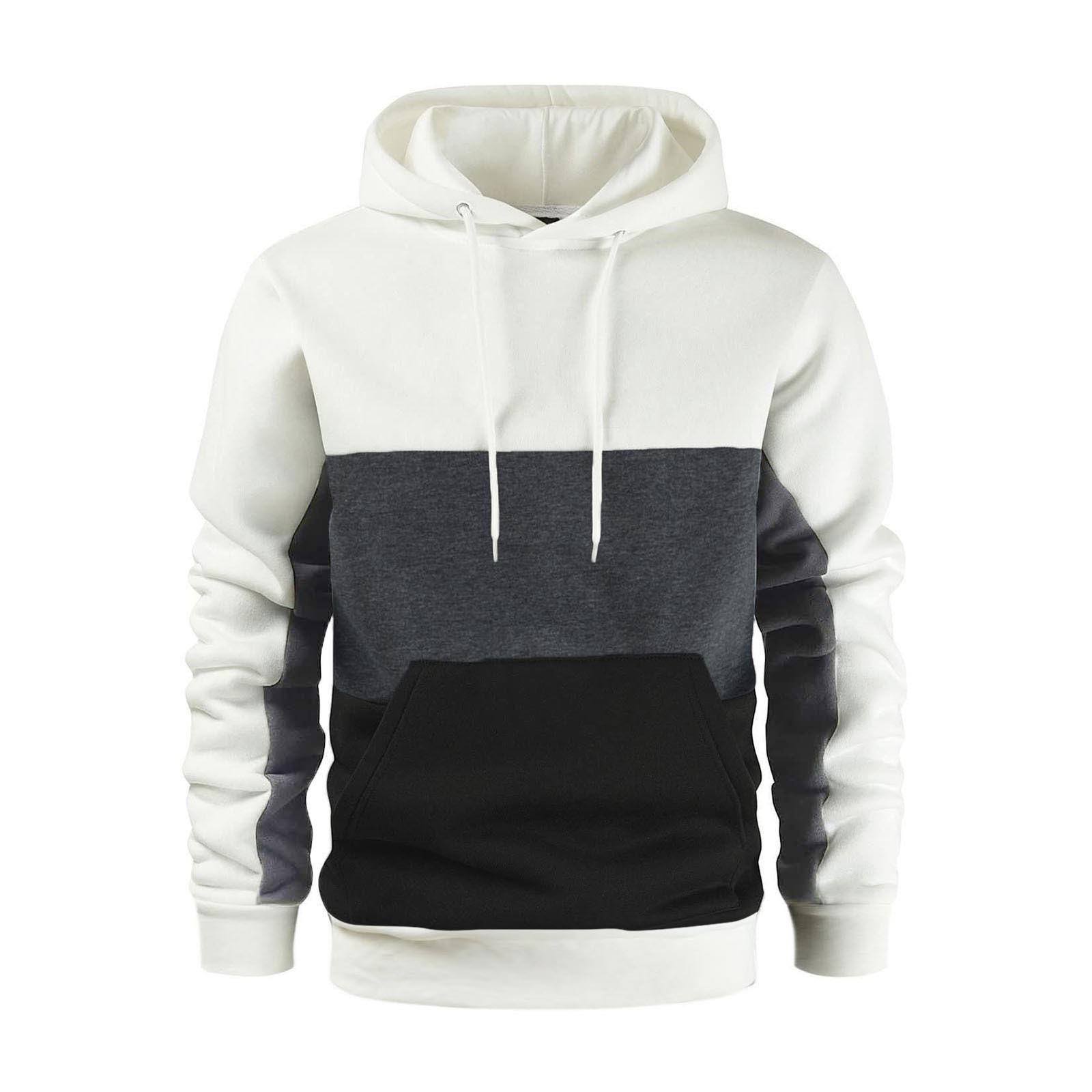 2024 New Autumn/Winter Fashion Sweater Men's Color Block Hoodie_voghion.com