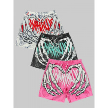Y 66565 3D Print Straight Beach Shorts 3D ӡ��ֱͲɳ̲������