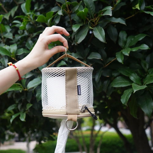 CLS outdoor camping paper towel pull-out home portable roll paper storage bag car portable paper tube bag storage box