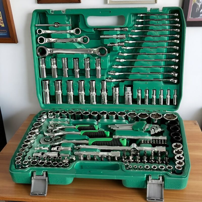 Juego completo de llaves de tubo, caja de herramientas extendida para reparación de automóviles, juego completo de 151 piezas de llaves combinadas 216