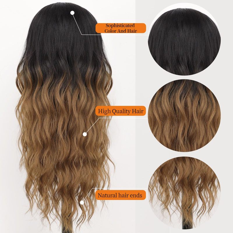 亚马逊热销小前蕾丝假发 棕色中分拧辫长卷发全头套 现货lace wig|undefined