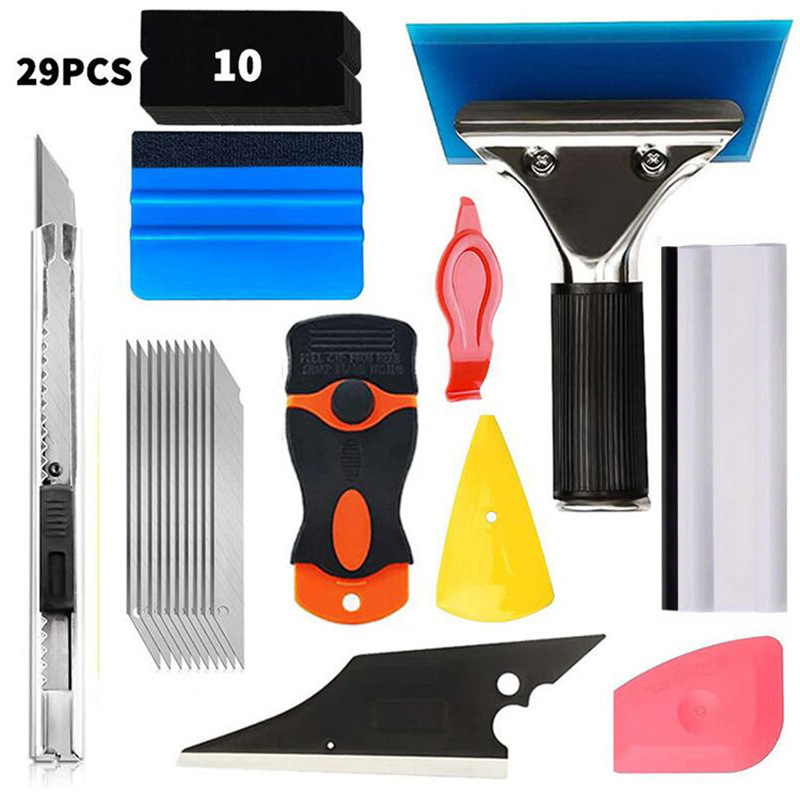 29 piezas de color del coche que cambia la herramienta de película traje de ropa de coche invisible película de instalación herramienta raspador