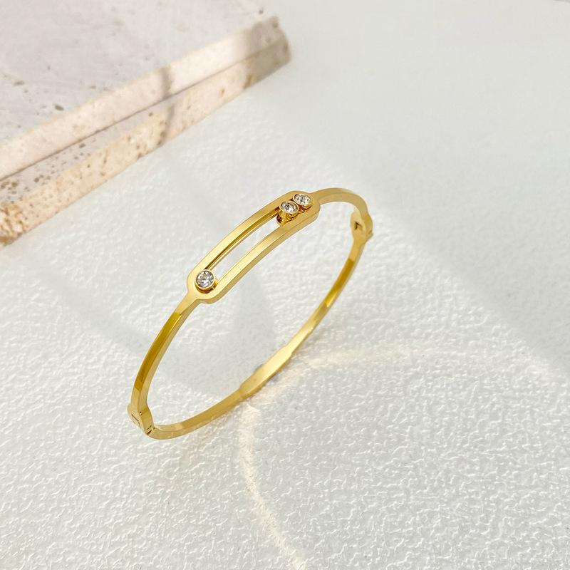 European and American Style Niche Design Paper Clip Diamond Bracelet High-End Fashion Versatile Single Diamond Simple Accessible Luxury Factory Price