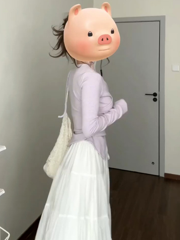 法式紫色长袖连衣裙子女秋季2025新款小个子温柔穿搭气质套装长裙|undefined