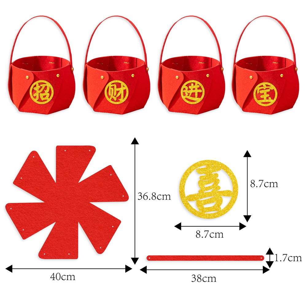 Nuevo Festival de Primavera Nochevieja fiesta decoración canasta de mano Año Nuevo escritorio de Año Nuevo decoración canasta de productos de Año Nuevo