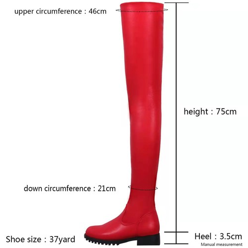 Women's Over-the-Knee Boots with Elastic Leather Winter European and American Style High Heel Long Boots with Thick Heels European and American