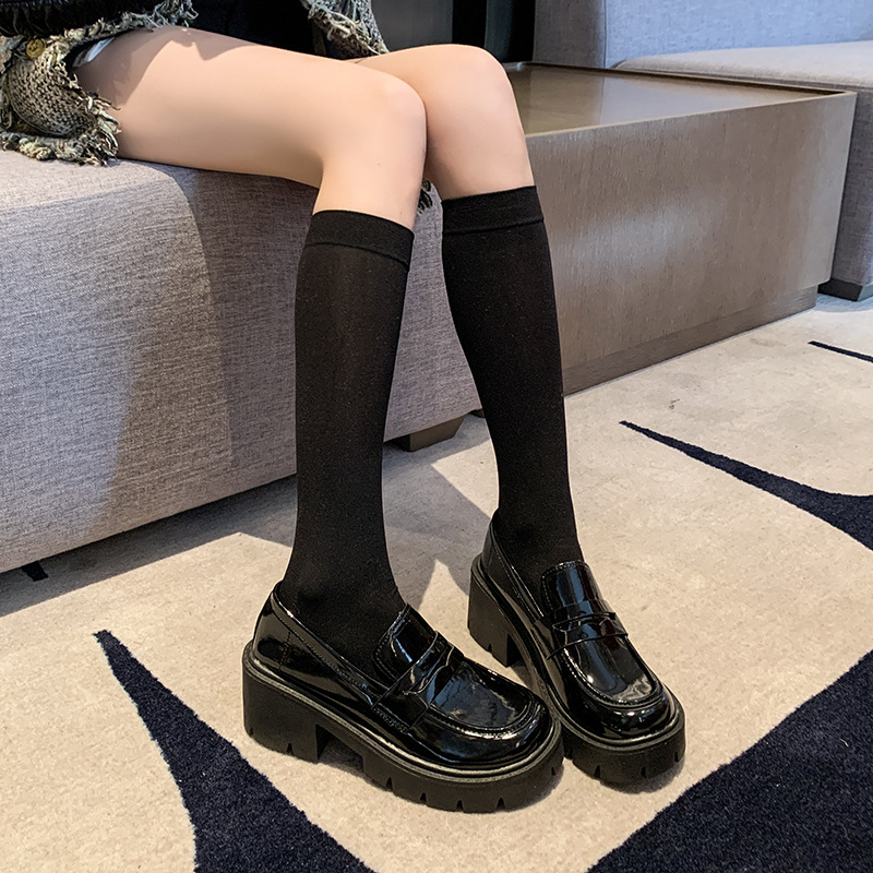 French-style Loafers, New Autumn 2025 Collection, Large Size, Round Toe, Platform High Heels, Thick Sole, Chunky Heel,_vogvips.com