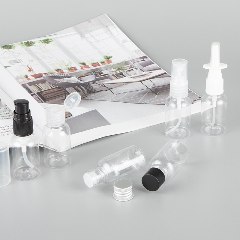 现货30ml透明颈有圈圆肩分装空瓶子化妆品容器旅行分装喷雾乳液瓶