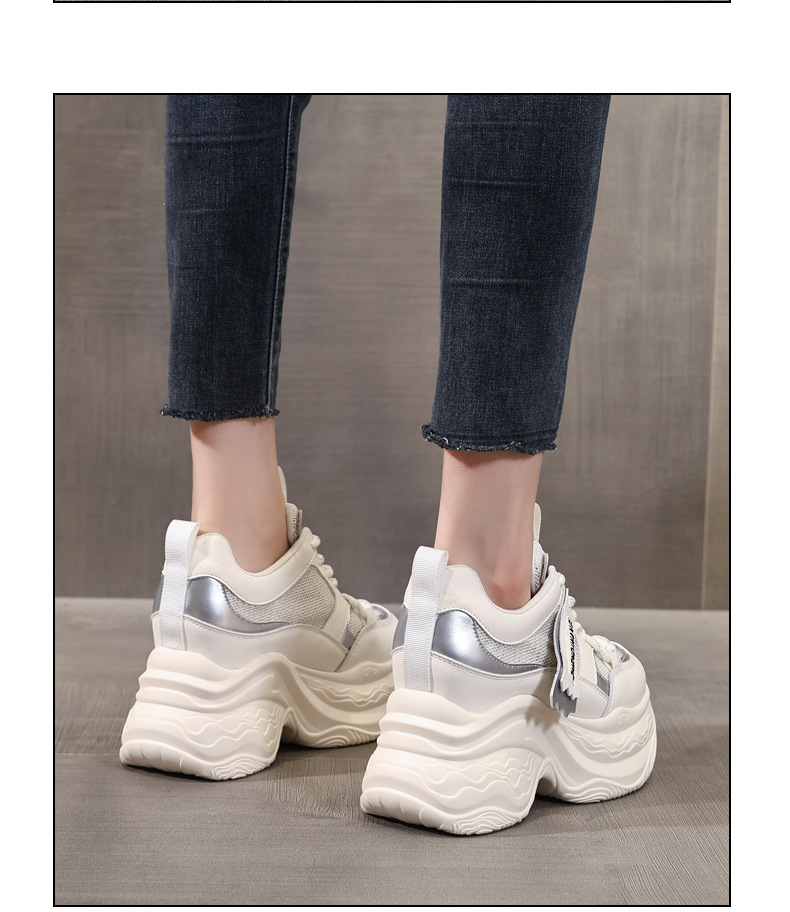 Giày thể thao nữ đế dày độn cao phong cách dad sneaker ZDW871-5 — Màu be chi tiết 16