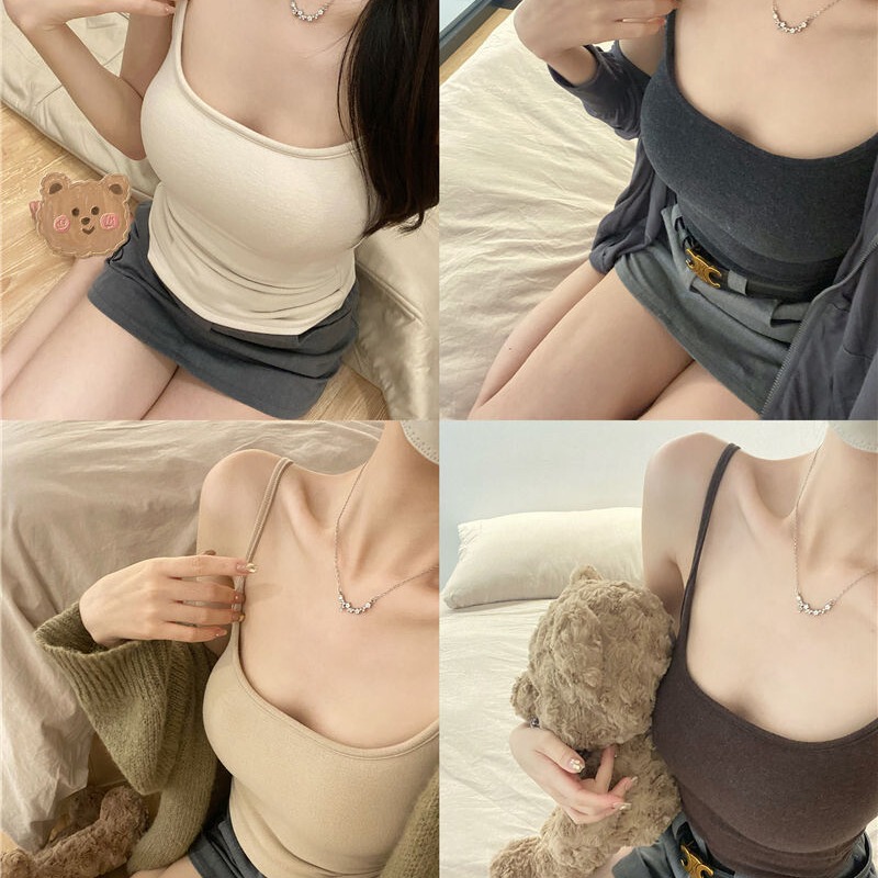 Sooner or later wan can make a base! Superior external expansion chest strap chest pad one-piece brushed camisole inner bra Sooner or later wan can make a base! Superior external expansion chest strap chest pad one-piece brushed camisole inner bra