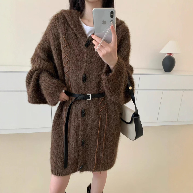 宽松大码针织开衫女装秋冬新款慵懒风柔软舒适今年流行的显瘦外套|undefined