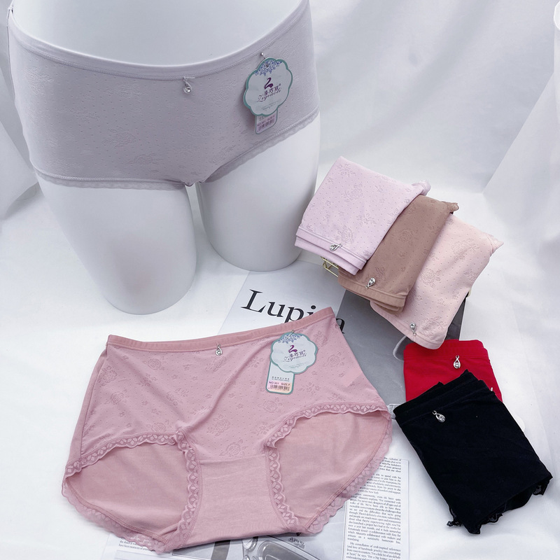 Zi Qiaoli 301 Medium and Large Size Women's Modal Cotton Underwear Jacquard Front Piece Ice Silk Hollow Women's Breathable Briefs Zi Qiaoli 301 Medium and Large Size Women's Modal Cotton Underwear Jacquard Front Piece Ice Silk Hollow Women's Breathable Briefs