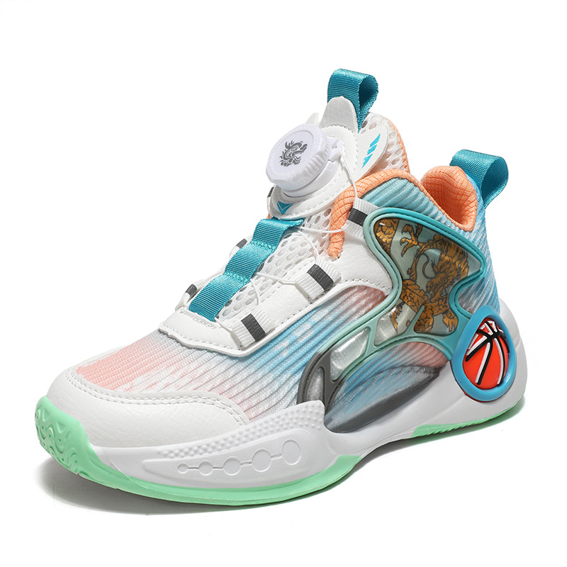 Las zapatillas de baloncesto para niños se frotan con sonido, la malla de primavera es transpirable, los nuevos zapatos deportivos para niños y niñas son resistentes al desgaste y antideslizantes al por mayor