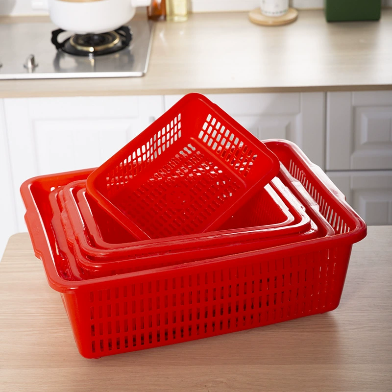 Rectangular plastic toy for kindergarten, storage basket, increased thickness