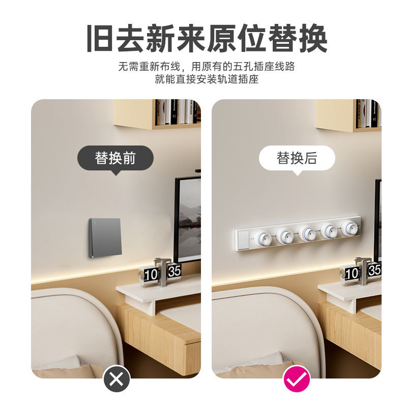 enchufe de línea deslizante ruso con con interruptor de guía de alta potencia colgante de pared tipo enchufe de línea estándar europeo enchufe de vía móvil eléctrica image 3