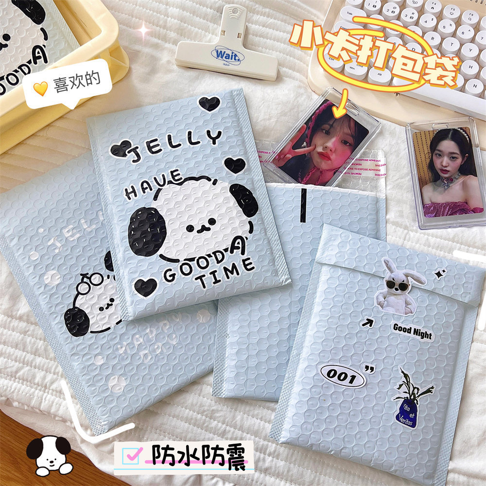 ins new product light blue cute puppy express packaging gift storage waterproof shockproof envelope bubble bag wholesale