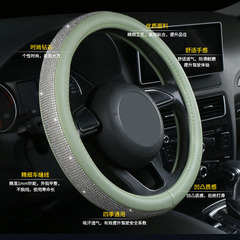 Wholesale New Car Steering Wheel Cover Cross-border Summer Cute Women's Diamond Embedded Steering Wheel Cover Full Diamond White Diamond Steering Wheel Cover