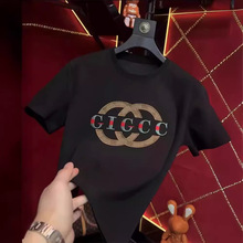 欧货轻奢时尚重工艺精品印花修身潮牌潮流圆领百搭时尚体恤短袖男