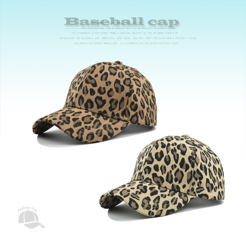 Neuer grenzüberschreitender Kuppelhut für Männer und Frauen mit Baseballkappe mit Leopardenmuster für Sonnenschutz im Freien, modische und vielseitige Ins-Entenschnabelkappe_voghion.com