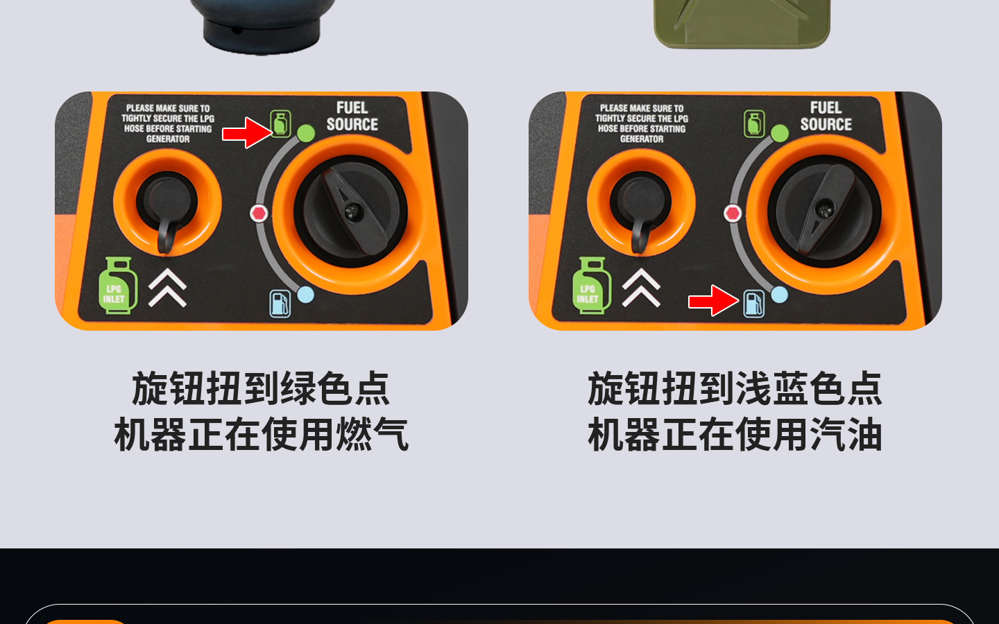 Senjiu dual-fuel oil-gas dual-use gasoline/LPG liquefied gas 220V generator, silent, variable frequency, portable, outdoor use