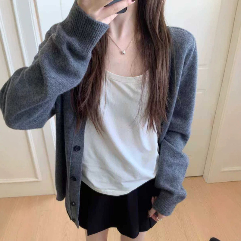 Cross-border autumn and winter women's loose knit cardigan sweater