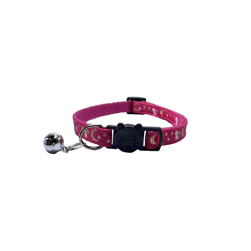 Mascotas estampado lunar estrellas collar gato collar de seguridad nocturna separado collar gato collar mascotas al por mayor