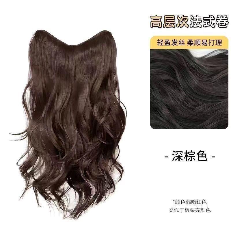 超轻薄克心动露思高层次卷假发片增发量蓬松一片式水波纹发|undefined