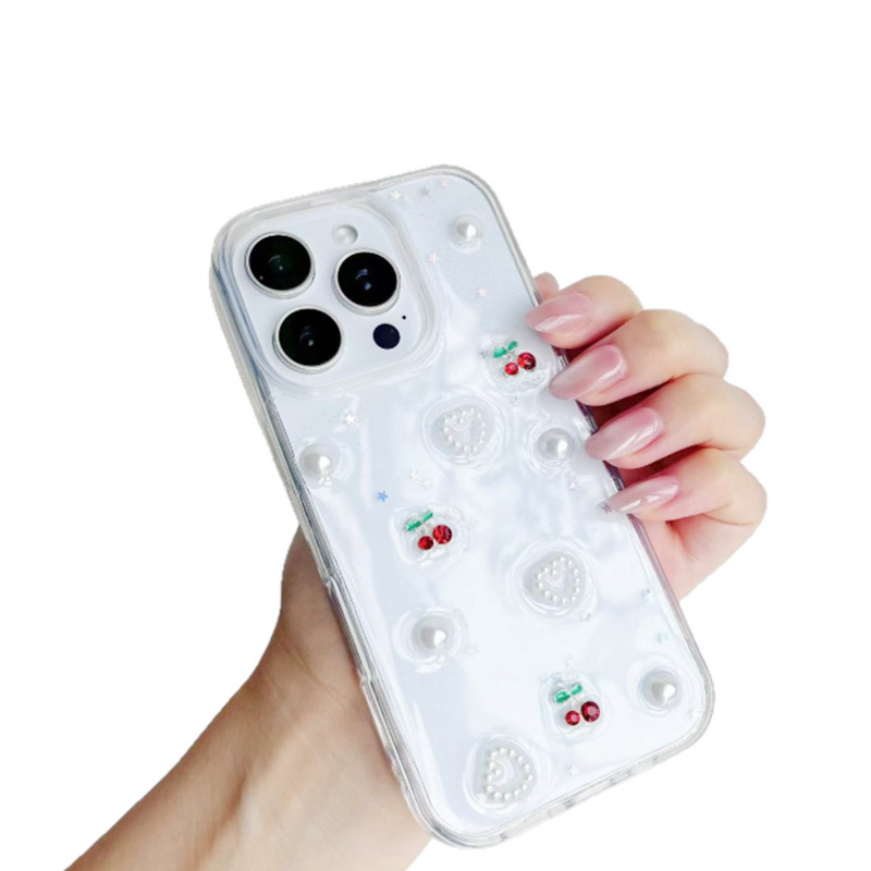 Funda Tridimensional para iPhone 16 / 16 Pro Max de Pegamento de Crema, Antichoque y Anticaída