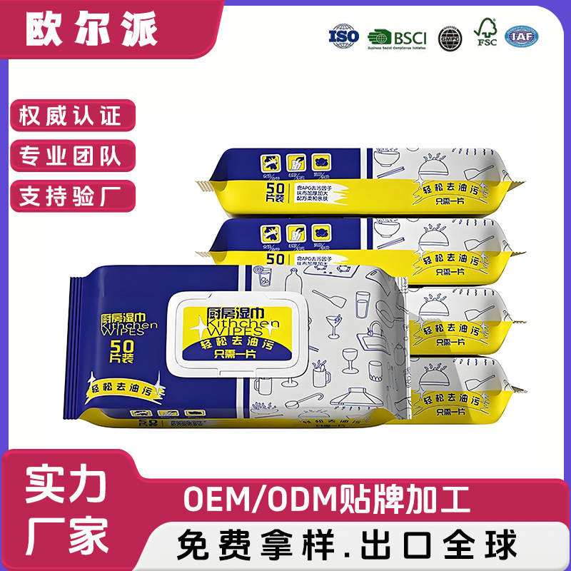 Manufacturer's Customized Kitchen Wipes 80 Large Pack Household Oil Removal Artifact Disposable Rags for Home Cleaning