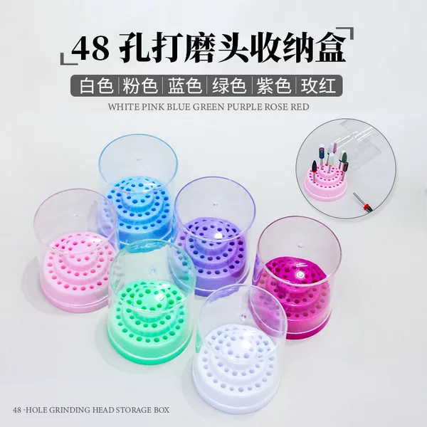 Nail Art Tool 48-Hole Small Grinding Head Storage Box Grinder Pen Tip Socket Display Base Display Storage Box