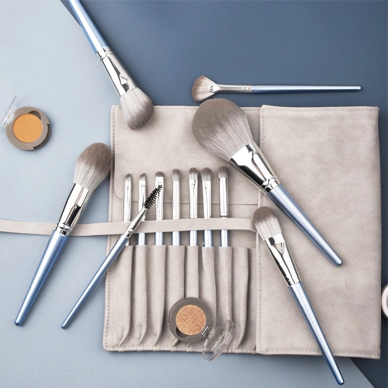 Bolsa de almacenamiento de pinceles de maquillaje La bolsa de cepillos plegable portátil puede contener 12 piezas, 13 piezas, 14 juegos de bolsas de almacenamiento a prueba de polvo