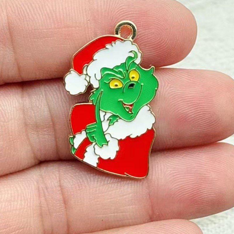 ヨーロッパとアメリカのクロスボーダークリスマスシリーズ漫画かわいいサンタクロースペンダントペンダントファッションジュエリーアクセサリー卸売|undefined