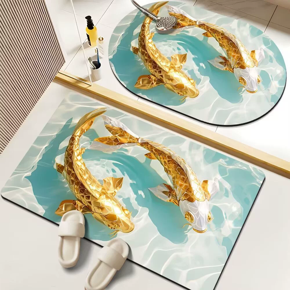 3D визуальный коврик из кои диатомовой грязи коврик для домашней ванной коврик для ванной комнаты