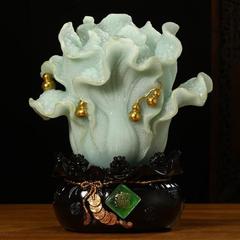 百財玉白菜擺件客廳家居玄關裝飾樹脂工藝品公司吧檯店鋪開業禮品
