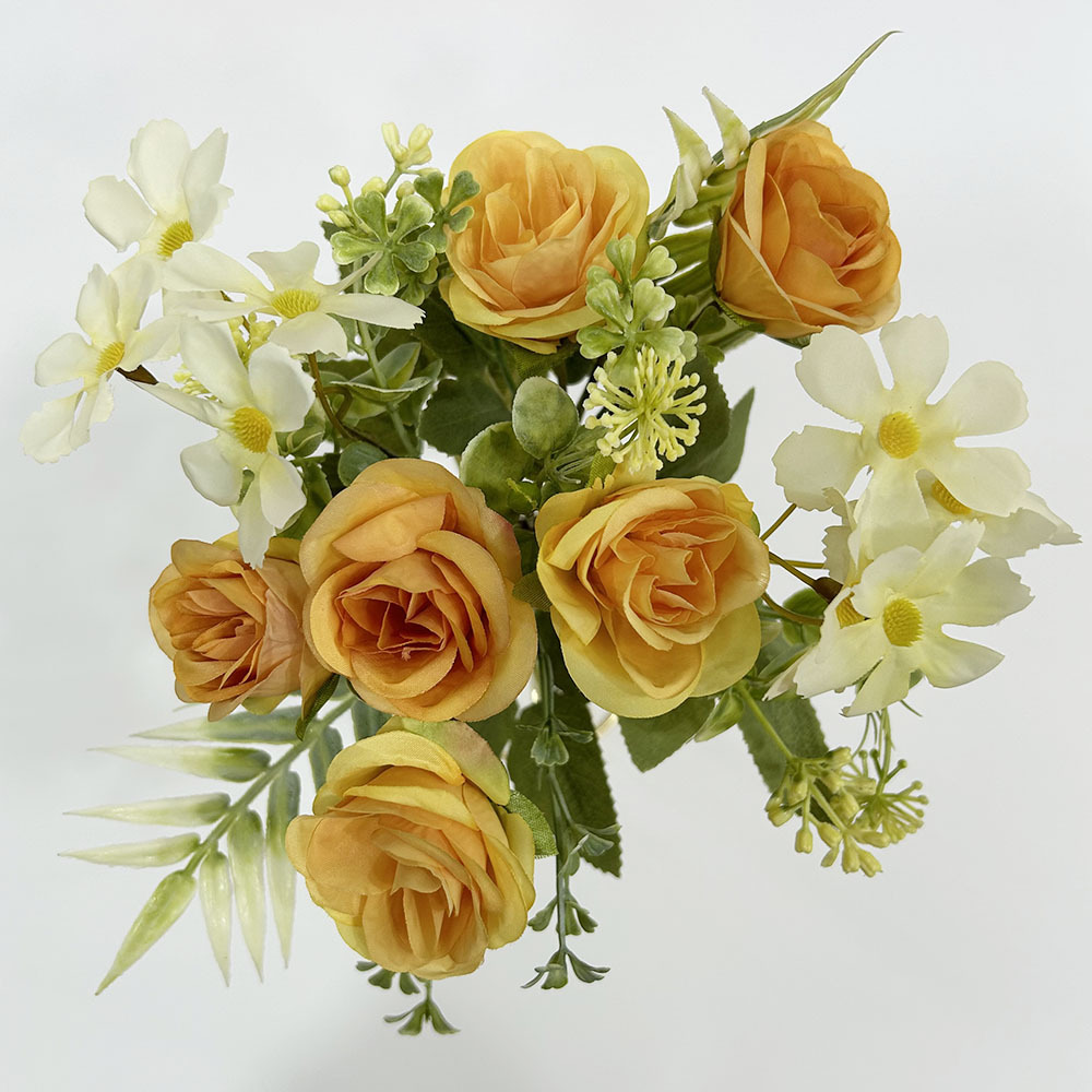Kunstig blomst rose Daisy bukett INS stil kunstig blomst fabrikk hjem dekorasjon grenseoverskridende bryllup_voghion.com