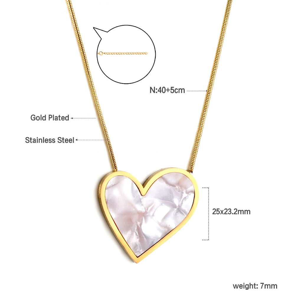 Date Occasion Stainless Steel, Titanium Steel Material Heart Shape Stainless Steel Titanium Steel Sweet Necklace