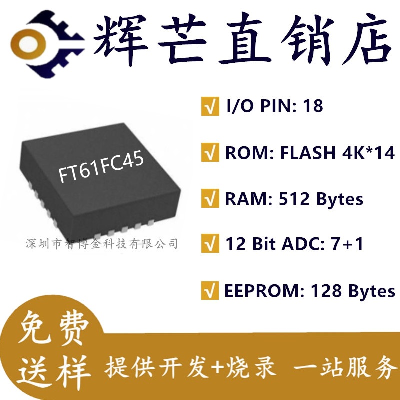 FT61F145 兼容 FT61FC45 辉芒微 FMD 单片机 QFN-20 Flash EEPROM