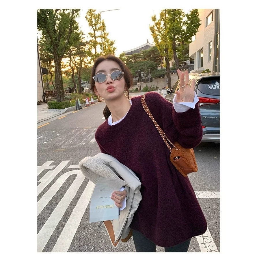 Long woolen sweater, woolen dress