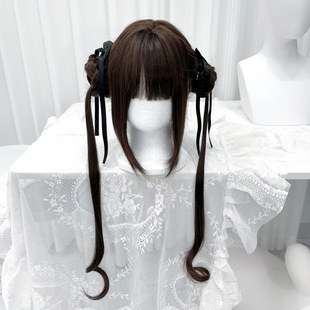 �ǳٰ̼lȫ�^��Ů�ɿ���ɫ75cm�L���l���}�����p�gLolita�}��ٰl