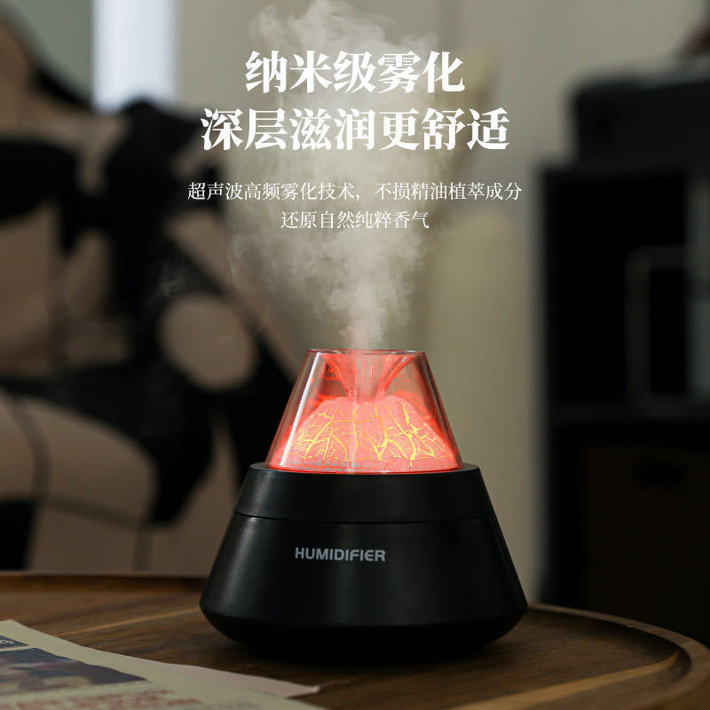 クロスボーダーひび割れ火山加湿器ミニホームベッドルームサイレント小型デスクトッププラネットスプレーアロマセラピーマシン|undefined
