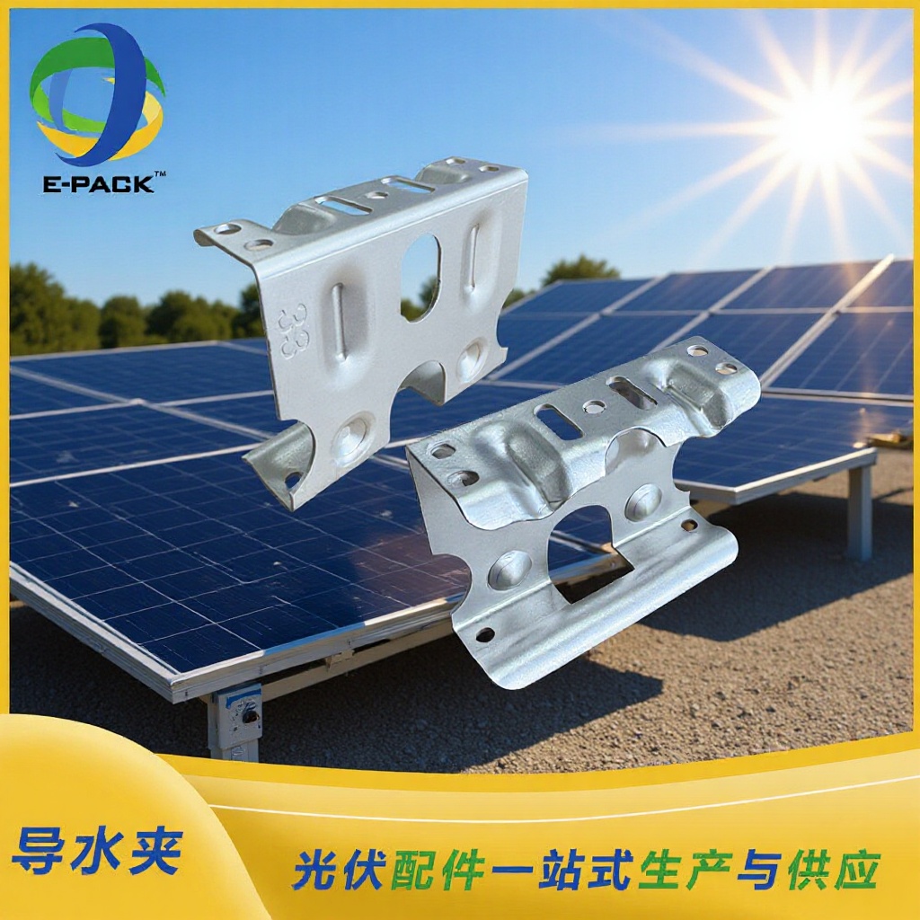 铝合金光伏导水夹太阳能光伏板导水排泥夹排水夹双腿清洁除尘夹具