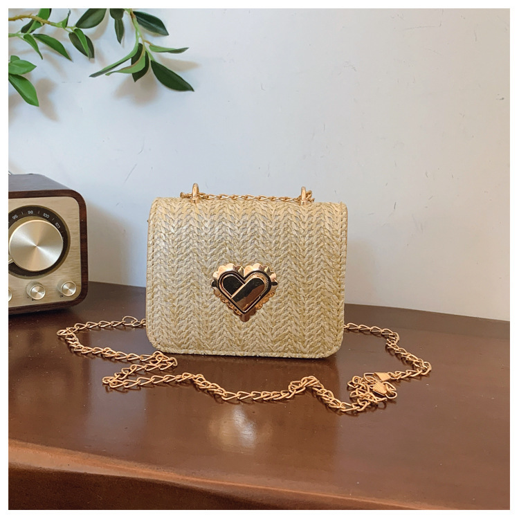 112g Weight Sewing Thread Fashion Element Lock clasp Closure Type Single Shoulder Strap Strap Type Straw Bag Bags Type Casual Occasion Straw Material Solid Color Pattern Spring&Summer Season Women's Gender Vacation Style Square Shape Women's Straw Solid Color Vacation Sewing Thread Square Lock Clasp Straw Bag 16