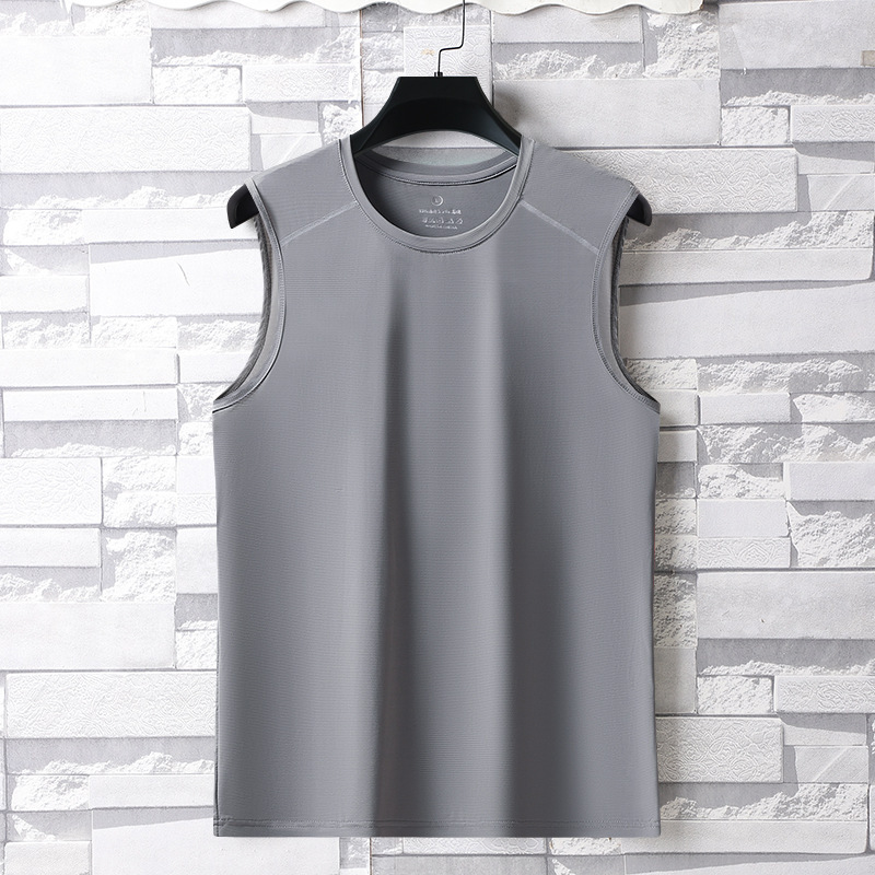 Fashionable silk quick dry thin vest for leisure for gym sleevless