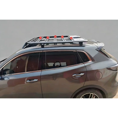 SUV roof platform car luggage rack, expandable folding ladder, backpack, tent, canopy, luggage box, off-road modification (Roof rack) - sports-modelroof-platform15-17m-meters-long-comes-with-noise-reducing-spoiler-no-need-to-drill-holes