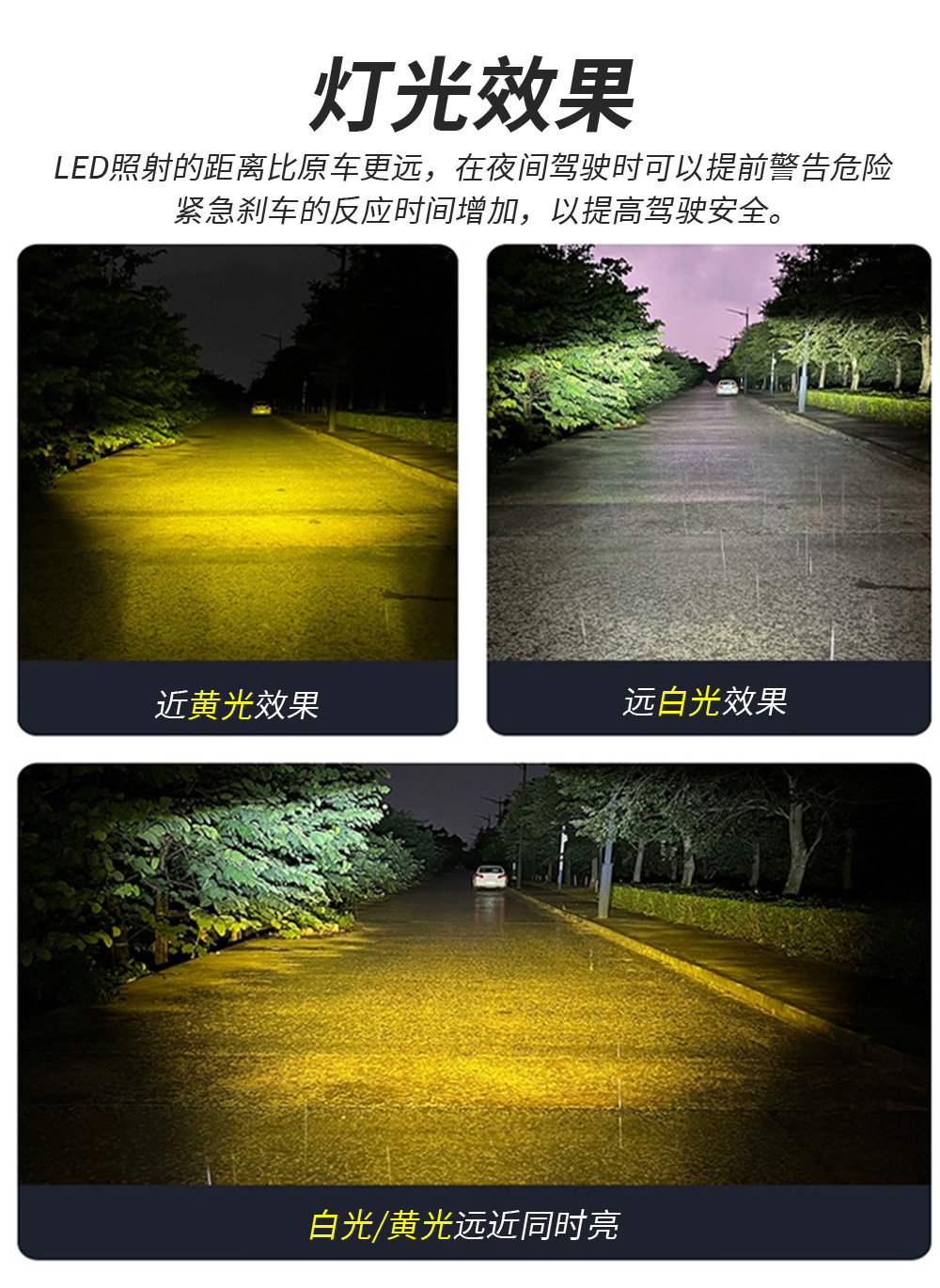 Motorcycle Large Single-Eye Led Spotlight White Yellow Red Blue Flashing Far and Near Integrated Electric Vehicle External Spotlight Car Light