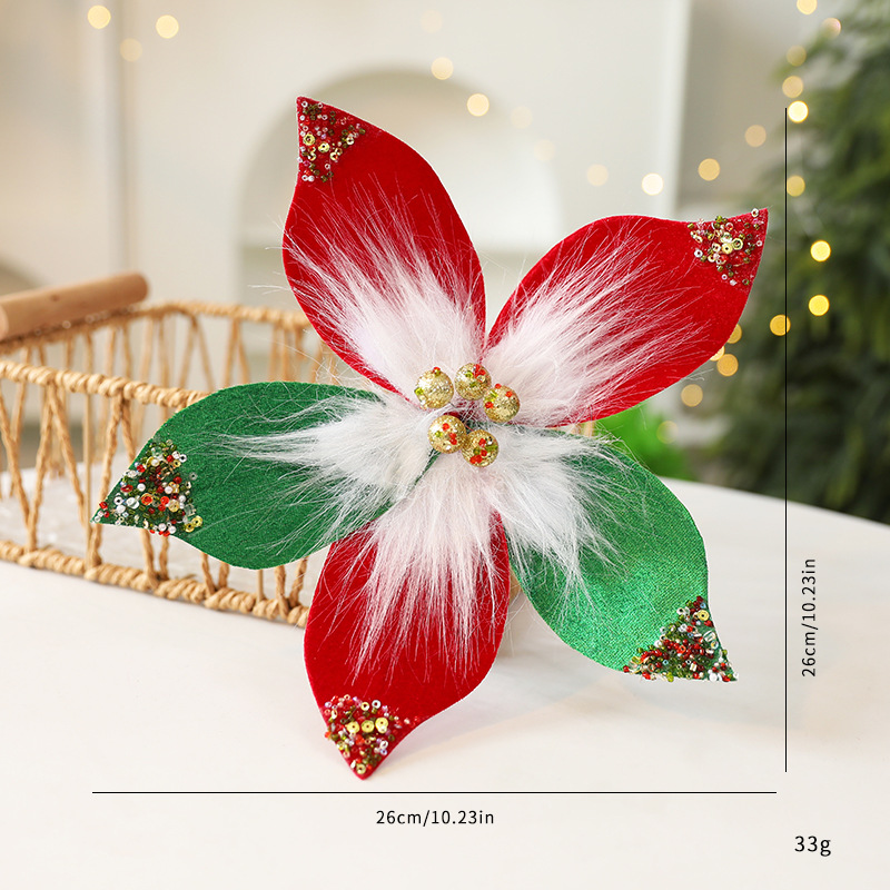 Flores de Navidad de sequillas flores de imitación tela de tela de tela decoración floral decoración de lana decoración de Navidad al por mayor