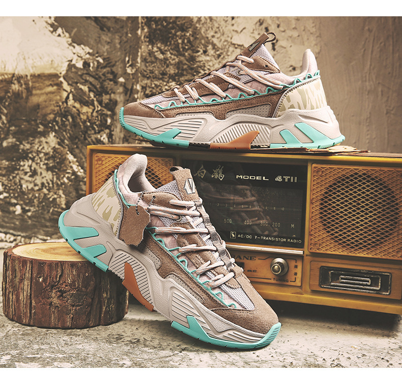 Scarpe sportive da uomo Scarpe da passeggio Scarpe in pelle Scarpe da ginnastica Tessuto Scarpe da ginnastica versatili leggere con assorbimento degli urti_voghion.com