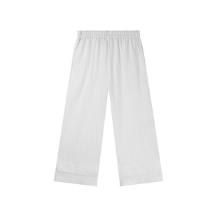 Aiyuan 25Th Summer New Style 100kg Large Size Women's Pants Summer Thin Hollow Lace Wide Leg Casual Pants 8989